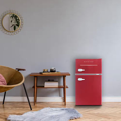 Retro 3.2 Cu. Ft. Two-Door Mini Refrigerator in Red
