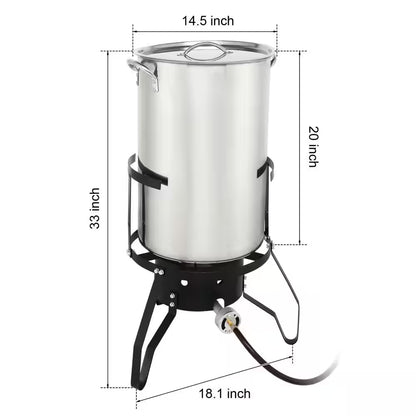 2-Piece Set 50 Qt. Aluminum Turkey Fryer