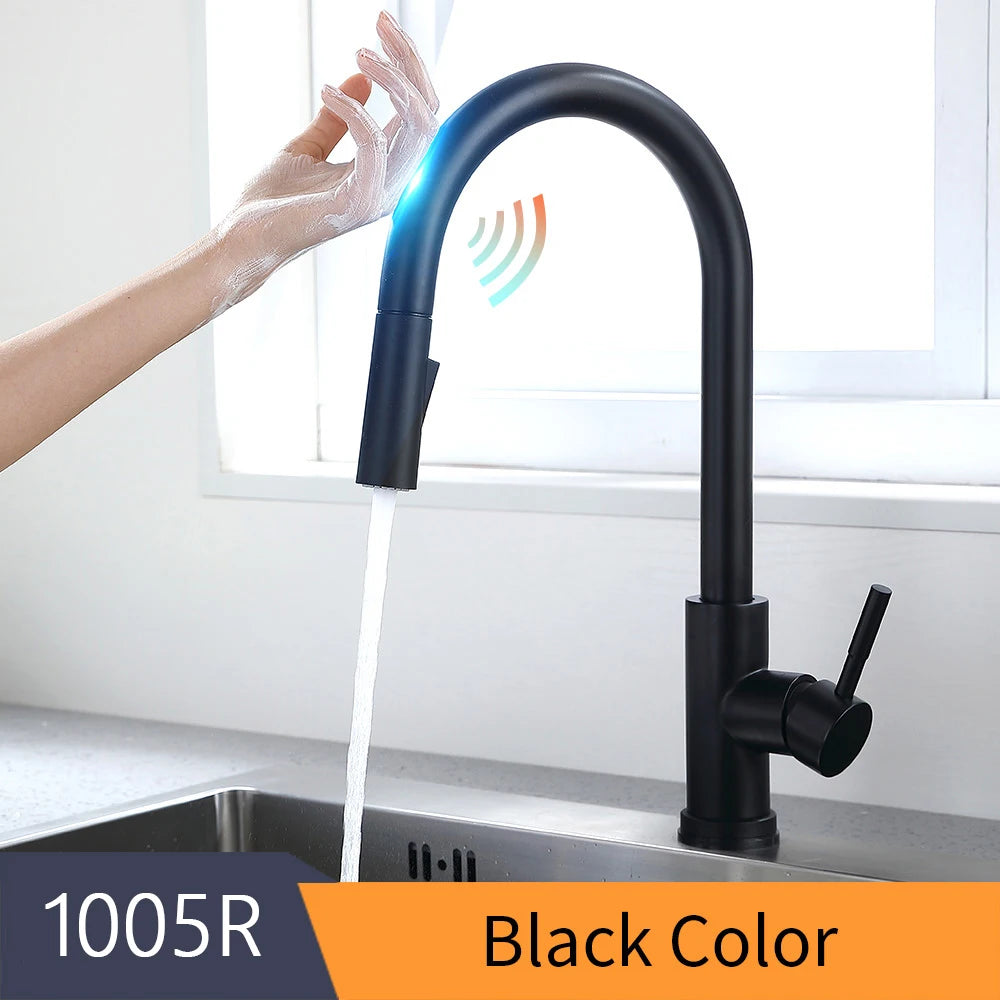 Pull Out Sensor Black Kitchen Faucet Sensitive Touch Control Faucet Mixer for Kitchen Touch Sensor Kitchen Mixer Tap 1005