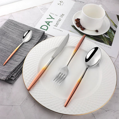 Rainbow Flatware Set Gold Cutlery Sets Stainless Steel Flatware Restaurant Dinnerware Set Tableware Spoon And Fork Set