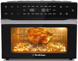 Beelicious 32 QT Large Air Fryer Ovens, Rotisserie Oven with Dehydrator, 19-In-1 Convection Toast Countertops Oven Combo, 6 Accessories