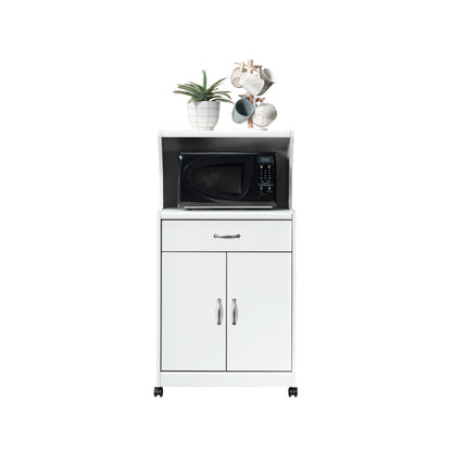 Sauder Kitchen Cart for Microwave in Soft White, Soft White Finish