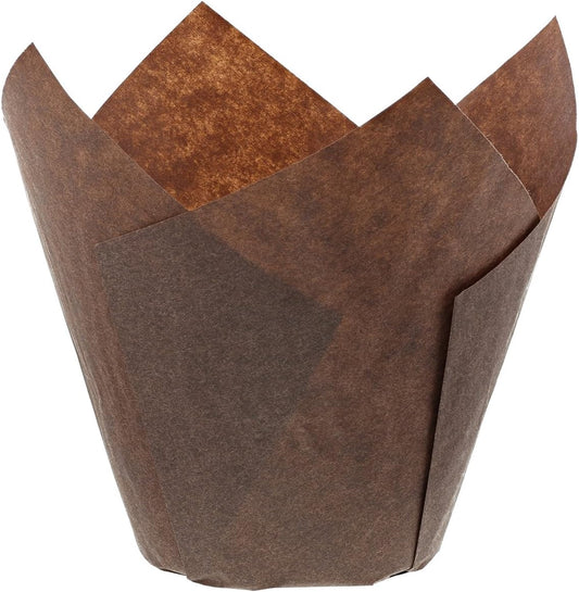 Royal Brown Tulip Baking Cups, Small Size, Case of 2000