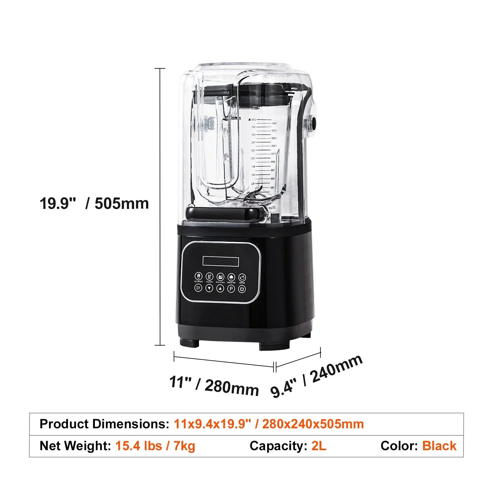 KFFKFF Professional Blender - Ideal for Commercial Use, Countertop Blender for Making 68 Oz Smoothies and Shakes.