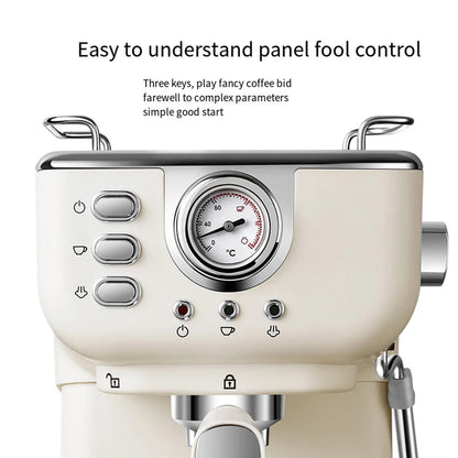 Houselin Professional Espresso Machine 20 Bar with Cappuccino and Steam Milk Frother