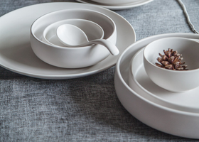 Color: Matt White, Style: D - Mode European simple ceramic tableware bowl dish of new bone Western-style food dishes creative kitchen utensils