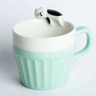 Minimalist cup, ceramic coffee cup, cartoon milk cup, sleepingwater cup, spoon spoon, lovers cup.