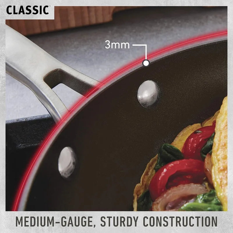 10-Piece Pot Set, Non-Stick Kitchen Cookware, with Heat Resistant Stainless Steel Handles and Pour Spout, Gray