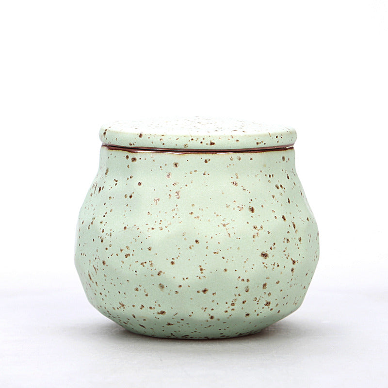 Sealed terracotta tea caddy