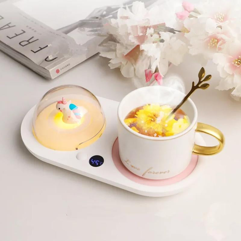 Multicolor Aromatherapy Night Lamp, Pad, Cup/Bowl Warmer. Keep Coffee, Tea, Drinks and Soup Warm - Office & Home Decoration - Essential Oils Diffuser Cool Humidifier