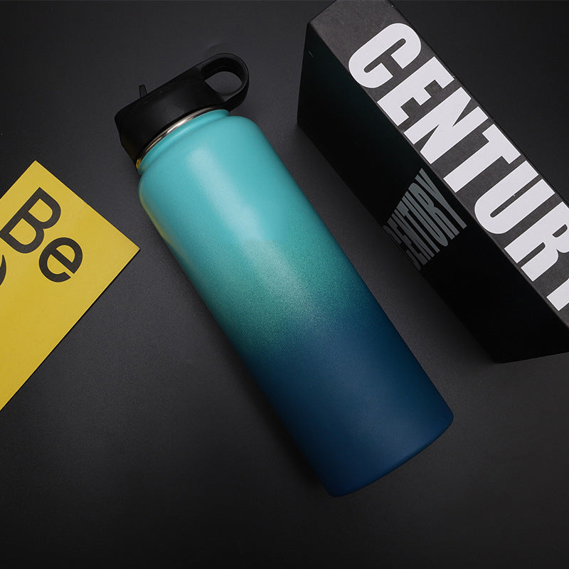 Color: Blue, Size: 40oz - 304 stainless steel large capacity vacuum insulation cup