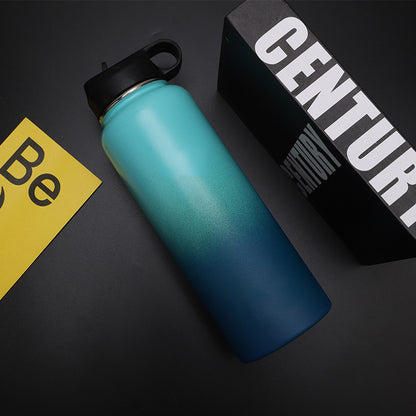 Color: Blue, Size: 40oz - 304 stainless steel large capacity vacuum insulation cup