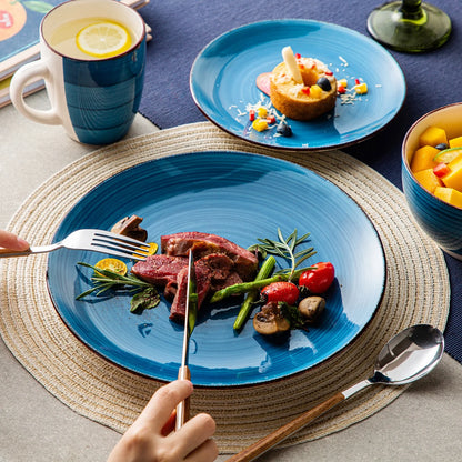 Vancasso, Series Bella, 32-Piece Stoneware Dinnerware Set, Blue Dinner Set, Service for 8