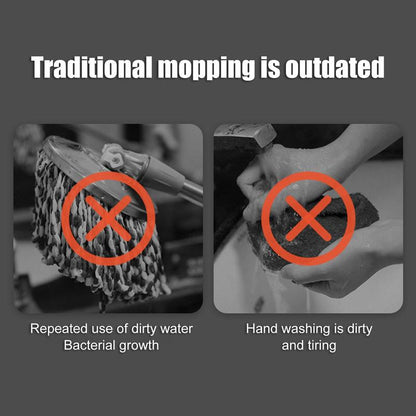 Spinning Mop and Bucket Set with Self-Separating Dirty Water & Clean Water System, Self-Drying 360° Spin Square Mop Head Wardwood Tile Marble Floors,Cleaning Mop after the Party,Adjustable Hand Tool,Family House Mom Home
