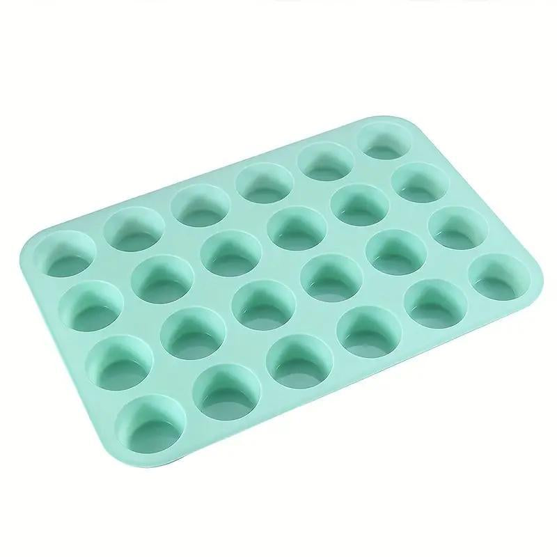 Summer 2024 Silicone Mini Muffin Pan, 2 Counts/Set 24-Cavity Mini Muffin Pan, Non-Stick Baking Cupcake Pan, Oven Accessories, Baking Tools, Kitchen Gadgets, Baking Supplies, Kitchen Accessories