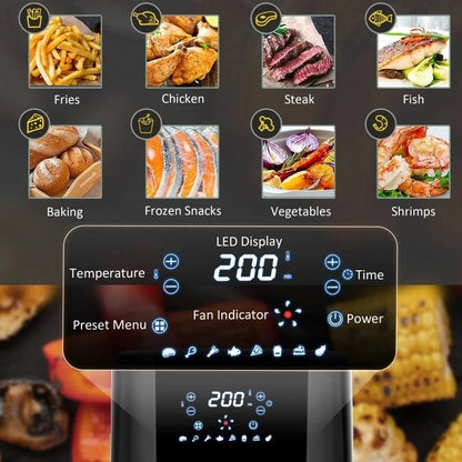 Introducing the Silver/Black Multi-Function 4 in 1 Oven Air Fryer 4.7 QT - Crispy & Healthy Cooking Made Easy