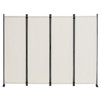 Room Divider,  4 Panel Room Dividers and Folding Privacy Screens, Fabric Partition Room Dividers for Office, Bedroom, Dining Room, Study, Freestanding, White