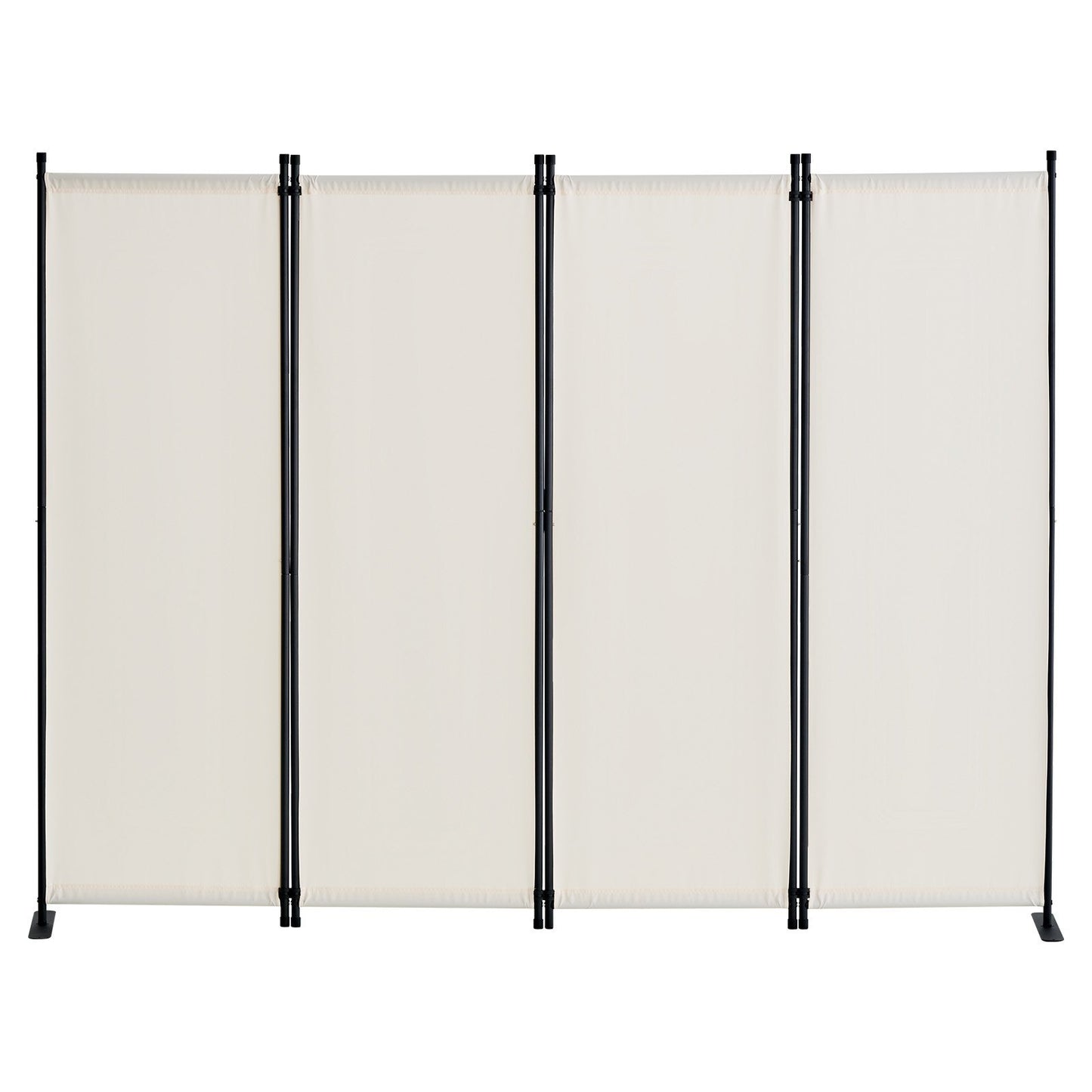 Room Divider,  4 Panel Room Dividers and Folding Privacy Screens, Fabric Partition Room Dividers for Office, Bedroom, Dining Room, Study, Freestanding, White