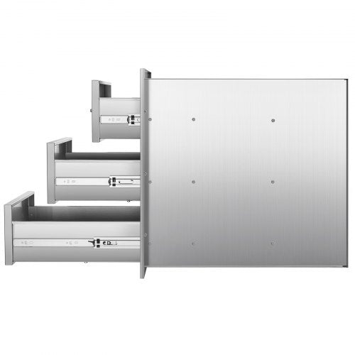 Outdoor Kitchen Drawers 18.11" W x 23.23" D x 23.23" H, Triple-Access Stainless Steel Modular Drawer Cabinet with Handles, BBQ Island Drawer for Outdoor Kitchen or BBQ Island Patio Grill Station