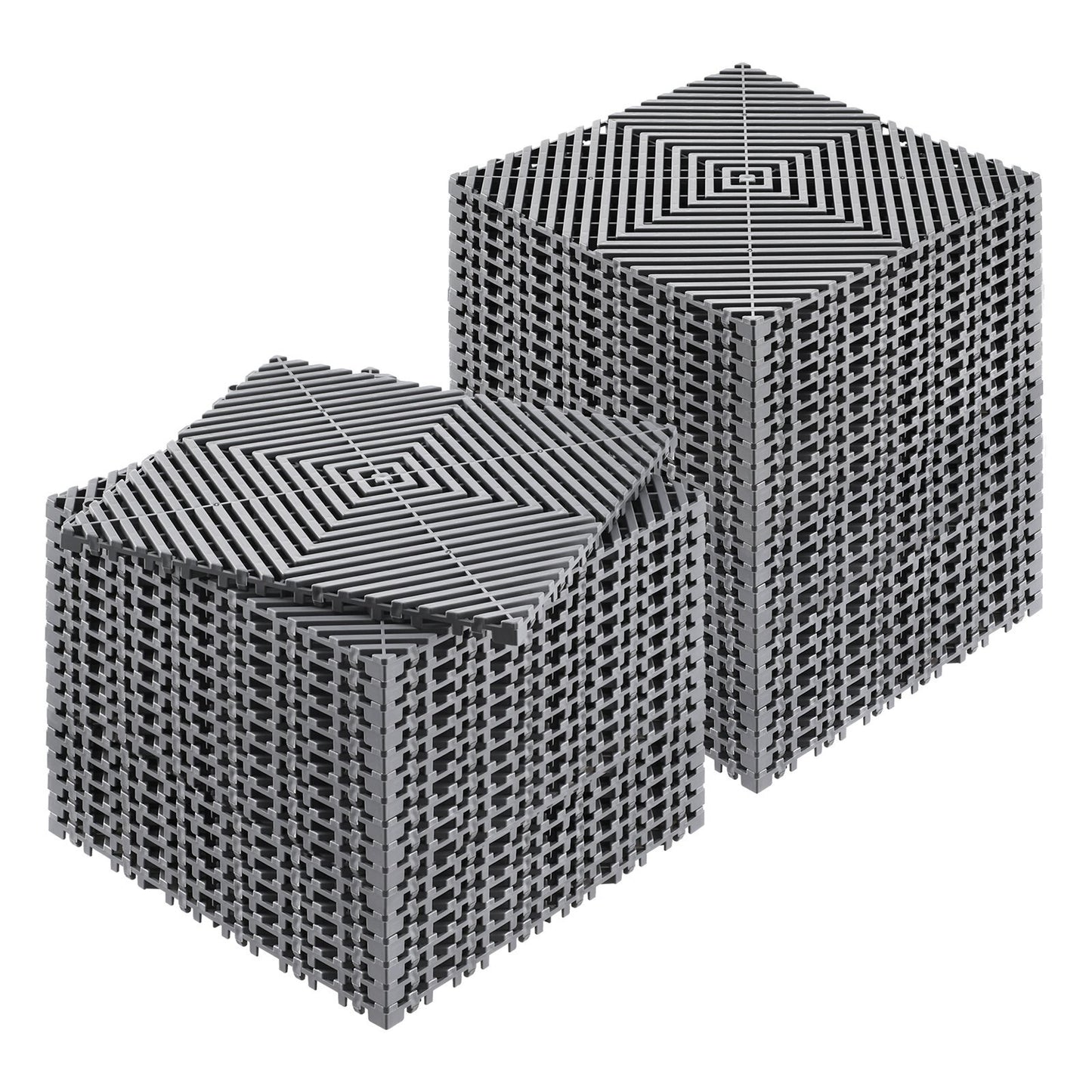 Interlocking Drainage Mat, 12 x 12 Modular Interlocking Cushion, 40 Pcs Splicing Drainage Mats, Non-Slip Gray PP Drainage Floor Tile and Shower Mat, for Garage, Garden, Kitchen & Outdoor