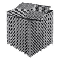 Interlocking Drainage Mat, 15.7 x 15.7 Modular Interlocking Cushion, 24 Pcs Splicing Drainage Mats, Non-Slip Gray PP Drainage Floor Tile and Shower Mat, for Garage, Garden, Kitchen & Outdoor