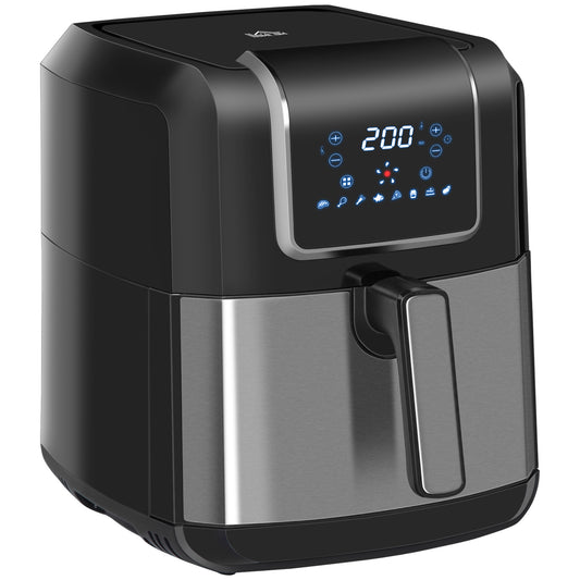 Air Fryer, 1700W 6.9 Quart Digital Display Oven | 360&deg; Air Circulation | Adjustable Temperature and Timer | Nonstick Basket for Oil Less or Low Fat Cooking | Black