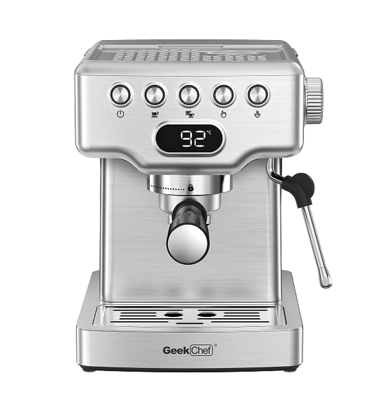 1350W Semi-Automatic Coffee Machine | 19Bar High Pressure Pump | 1 Cup/2 Cup Espresso | ULKA Extraction