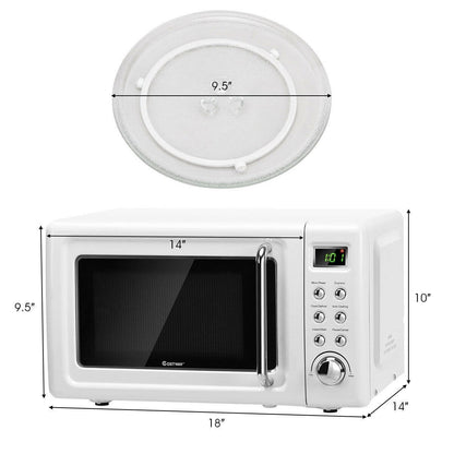 Charming 700W Retro Microwave Oven with 5 Power Levels & 8 Auto Cook Modes for Effortless Meals