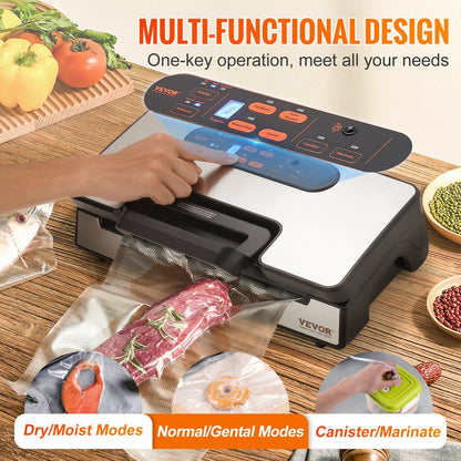 VEVOR Vacuum Sealer Machine - 90Kpa Dual Pump and Dual Sealing - Keep Food Fresh and Save Money