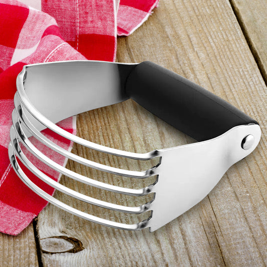 1pc Dough Blender Top Professional Pastry Cutter - Stainless Steel Blades - Medium Size | Heavy Duty, Easy to Use | Premium Quality for Perfect Baking