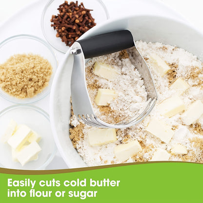 1pc Dough Blender Top Professional Pastry Cutter - Stainless Steel Blades - Medium Size | Heavy Duty, Easy to Use | Premium Quality for Perfect Baking