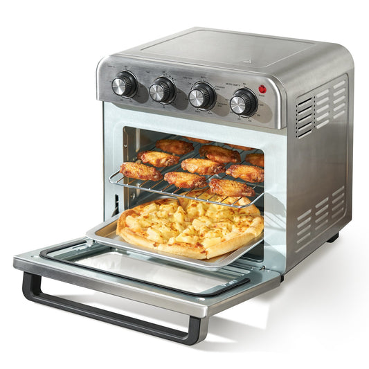 VEVOR 7-IN-1 Air Fryer Toaster Oven - 18L Convection Oven - Stainless Steel Countertop Combo with Grill, Pizza Pan - Home and Commercial Use