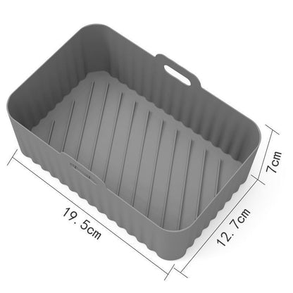 Air Fryer Silicone Pot with Handle - Reusable Liner | Heat Resistant Basket | Rectangle Baking Accessories for Fryer Oven Microwave