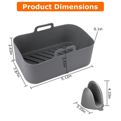 Reusable Air Fryer Silicone Pot - Replacement for Parchment Liners - Heat Resistant - 6-8 Quart Oven Air Fryer Accessory
