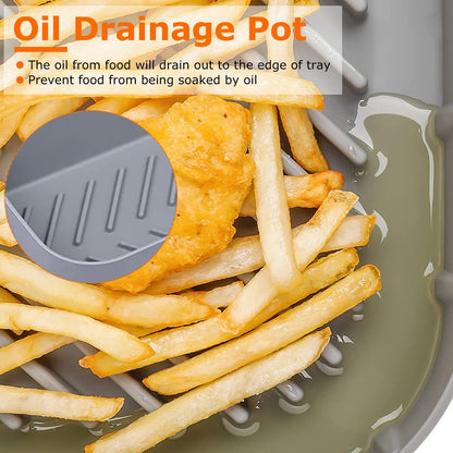 Reusable Air Fryer Silicone Pot - Replacement for Parchment Liners - Heat Resistant - 6-8 Quart Oven Air Fryer Accessory