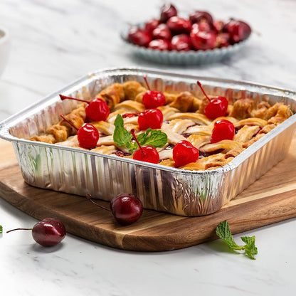 8"x8" Disposable Aluminum Foil Square Pans for Meal Prep - Oven, Toaster, Grill Safe | Cooking, Roasting, Baking | Event, Take Out, Restaurant | Pack of [Quantity]