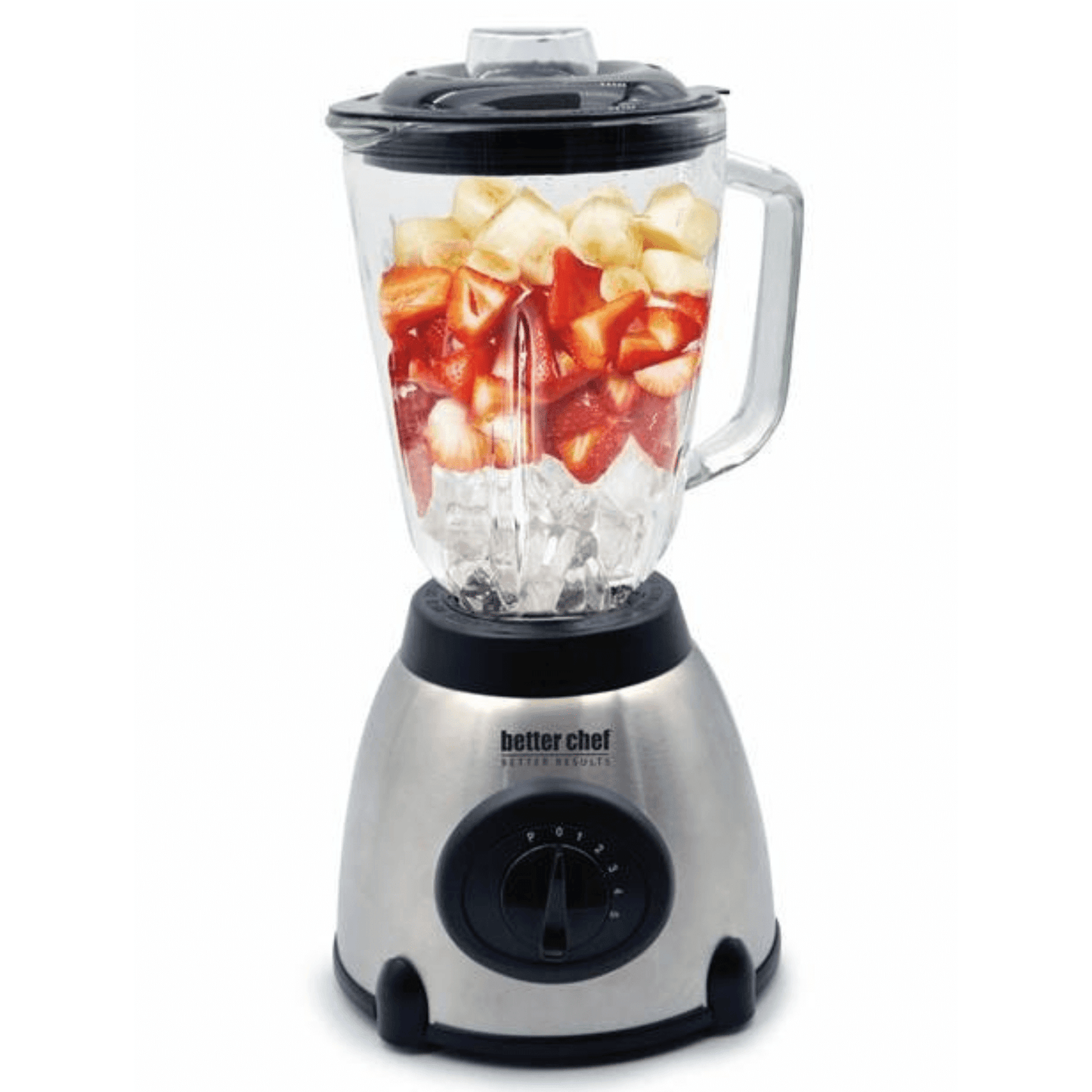 Better Chef 500W 5-Speed Glass Jar Blender with Stainless Steel Base - Powerful and Versatile Blender for Smoothies and More
