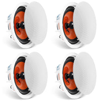 4 PCs 8 Inch in Ceiling Speakers, 100-Watts, Flush Mount Ceiling & in-Wall Speakers System with 8?Impedance 89dB Sensitivity, for Home Kitchen Living Room Bedroom or Covered Outdoor Porches