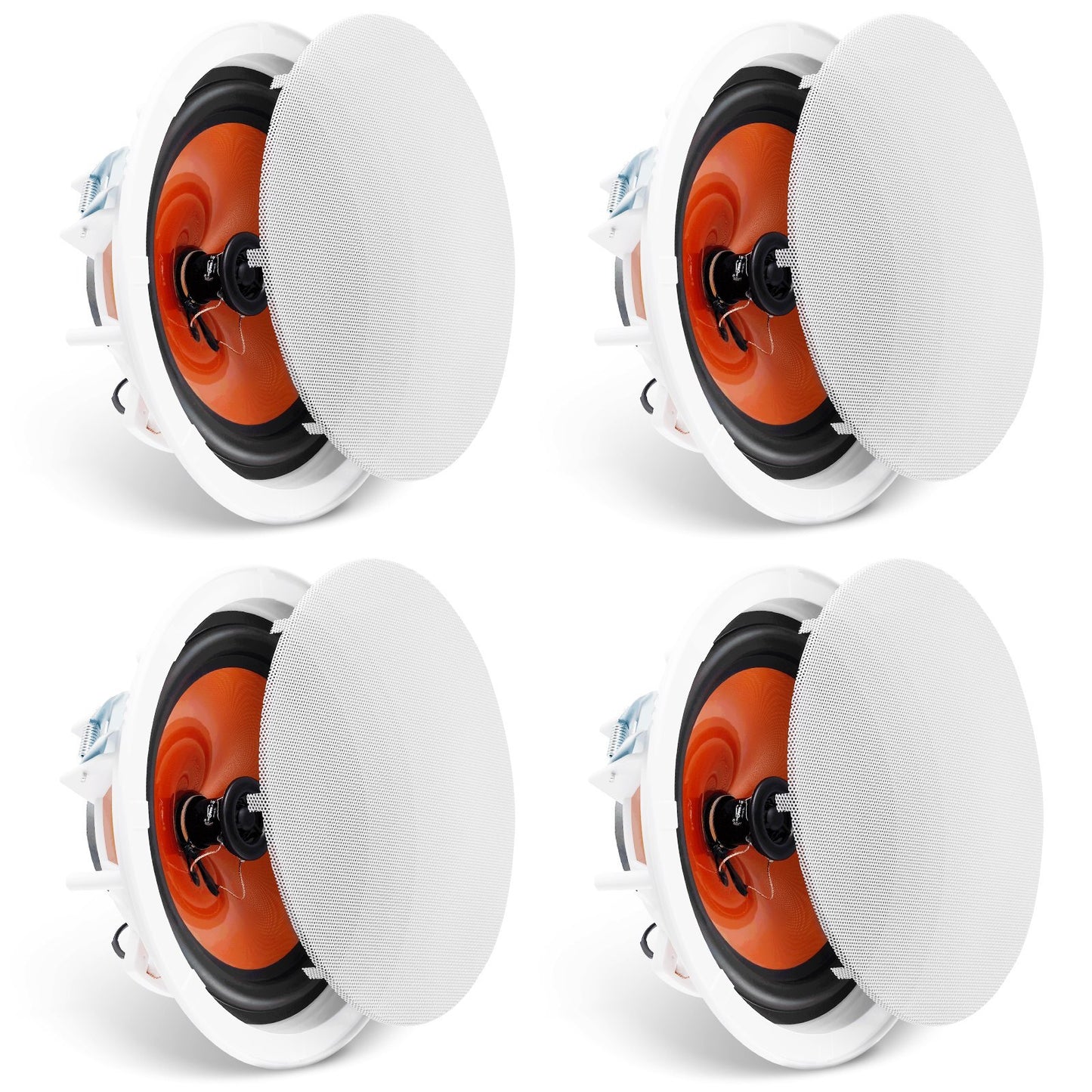 4 PCs 8 Inch in Ceiling Speakers, 100-Watts, Flush Mount Ceiling & in-Wall Speakers System with 8?Impedance 89dB Sensitivity, for Home Kitchen Living Room Bedroom or Covered Outdoor Porches