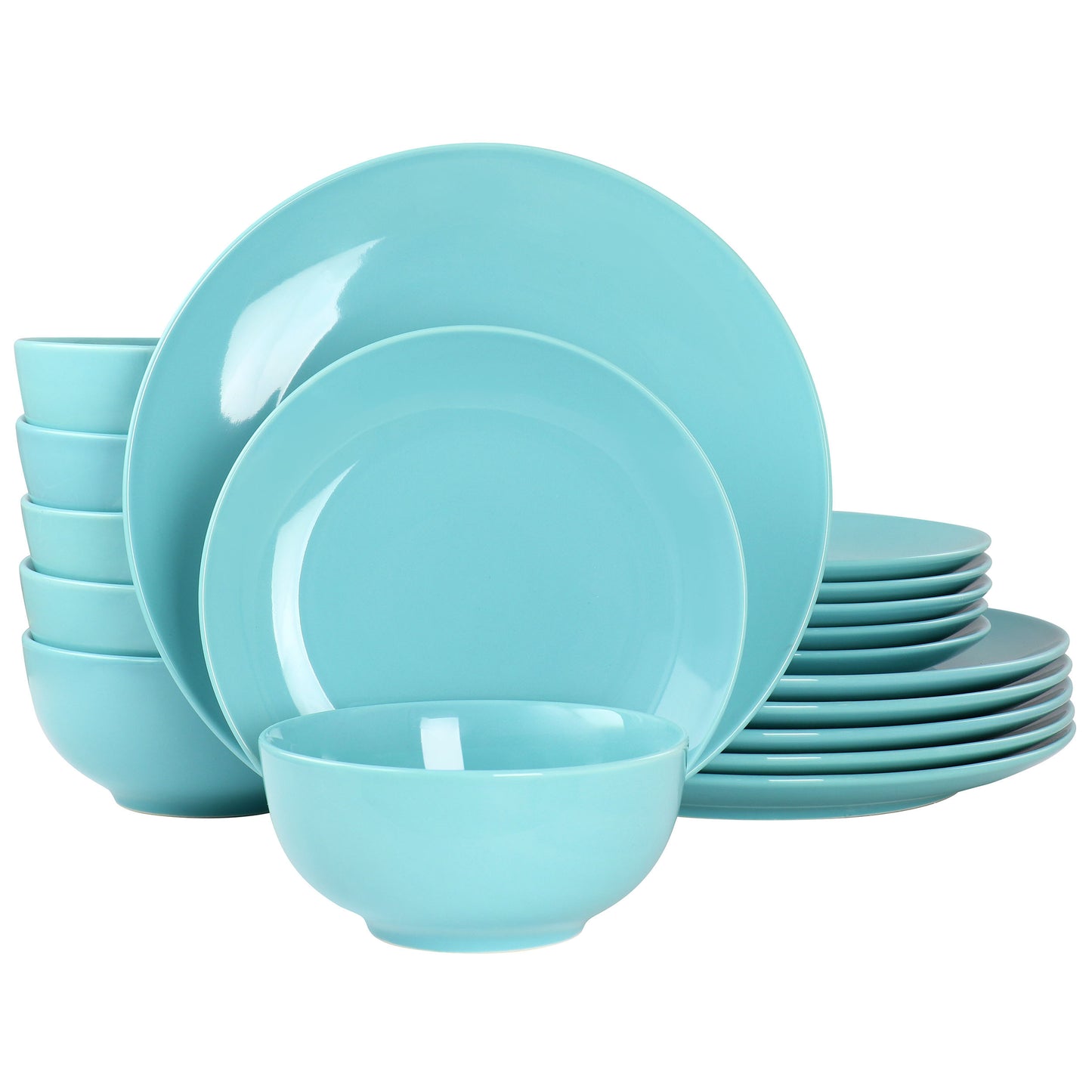 Elama Luna 18 Piece Porcelain Dinnerware Set in Blue - Elegant and Timeless Tableware for Every Occasion