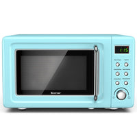700W Retro Countertop Microwave Oven with 5 Micro Power | Auto Cooking Function - Green Color, 0.7 Cu. Ft Capacity
