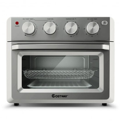 Dehydrate Convection Air Fryer Toaster Oven with 5 Accessories - Silver | Healthy & Delicious Cooking | 19 Qt Capacity | 7 Pre-set Options
