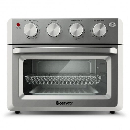 Dehydrate Convection Air Fryer Toaster Oven with 5 Accessories - Silver | Healthy & Delicious Cooking | 19 Qt Capacity | 7 Pre-set Options