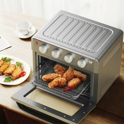 Dehydrate Convection Air Fryer Toaster Oven with 5 Accessories - Silver | Healthy & Delicious Cooking | 19 Qt Capacity | 7 Pre-set Options