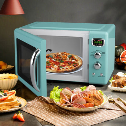 0.9 Cu.ft Retro Countertop Compact Microwave Oven-Green - Color: Green