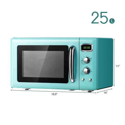 0.9 Cu.ft Retro Countertop Compact Microwave Oven-Green - Color: Green