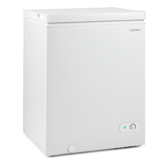 141 L/5 Cu.Ft Compact Chest Freezer with 7-Gear Adjustable Temperature-White