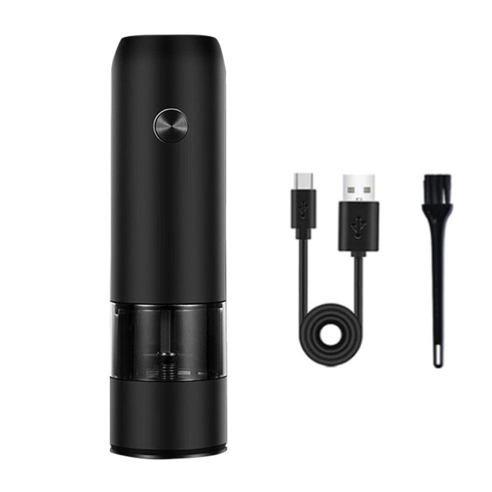 Stainless Steel Usb Rechargeable Electric Pepper Grinder, Led Warm Color Lights 6 Adjustable Thickness, One-button Control Grinding Tool Simple white