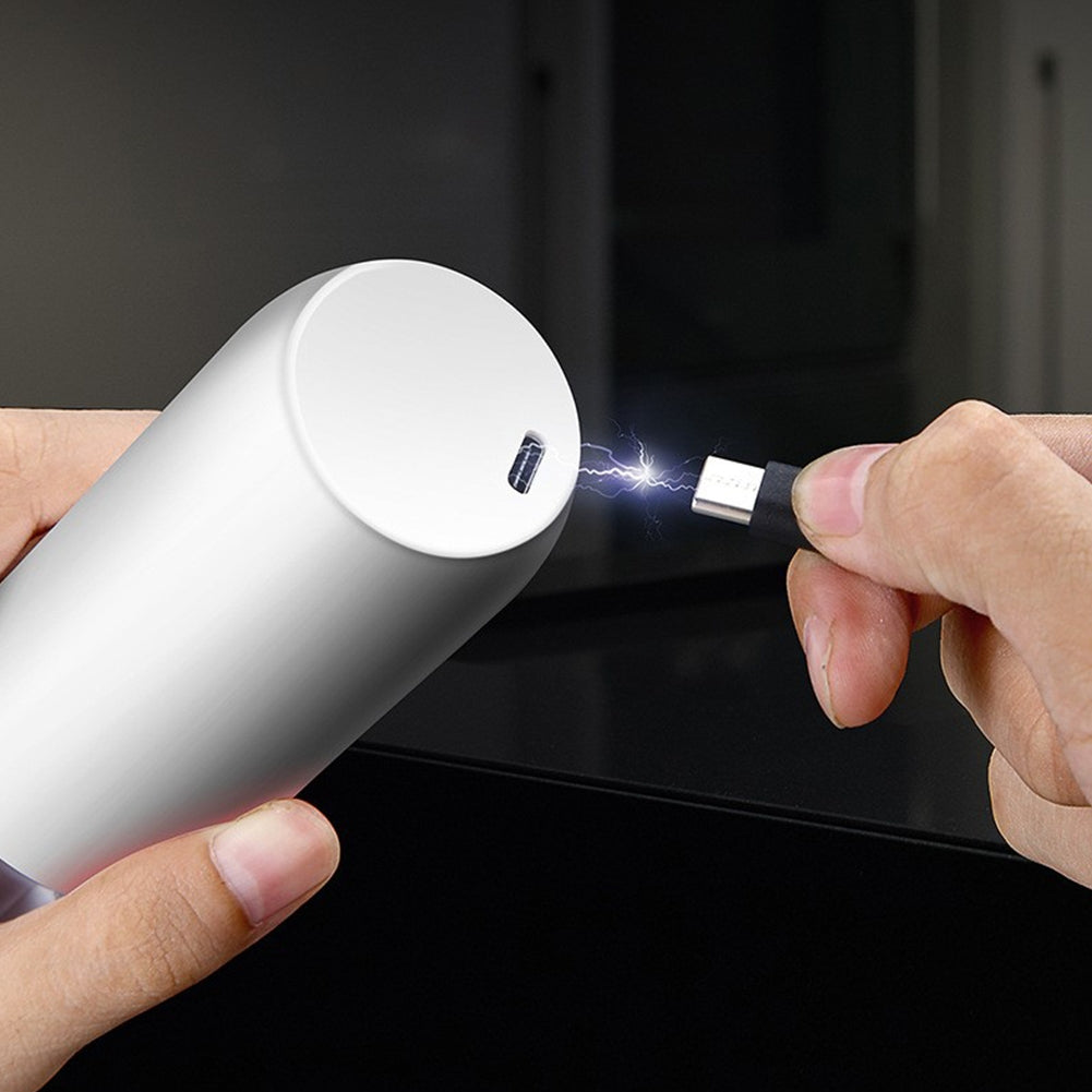 Stainless Steel Usb Rechargeable Electric Pepper Grinder, Led Warm Color Lights 6 Adjustable Thickness, One-button Control Grinding Tool Simple white