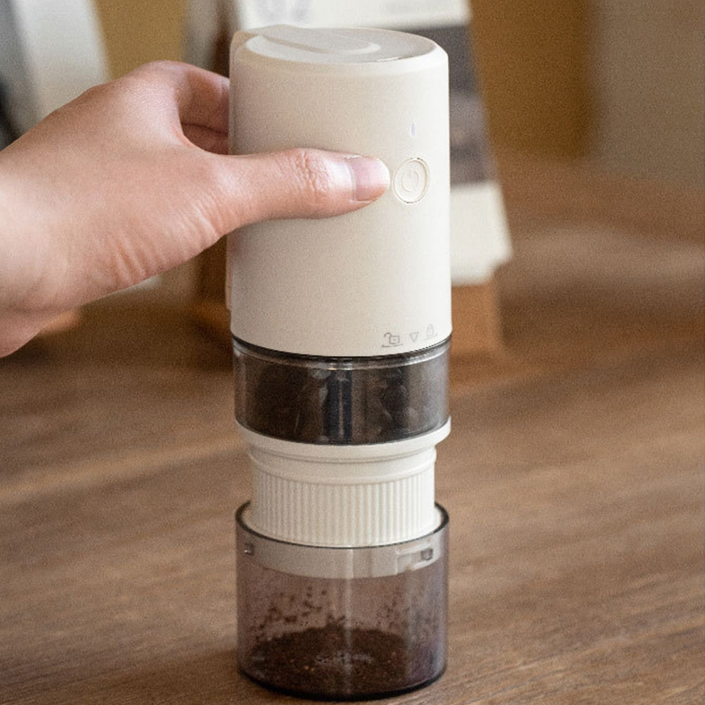 Portable Electric Grinder with Transparent Storage Bin USB Rechargeable Adjustable Coarseness Coffee Grinder Black